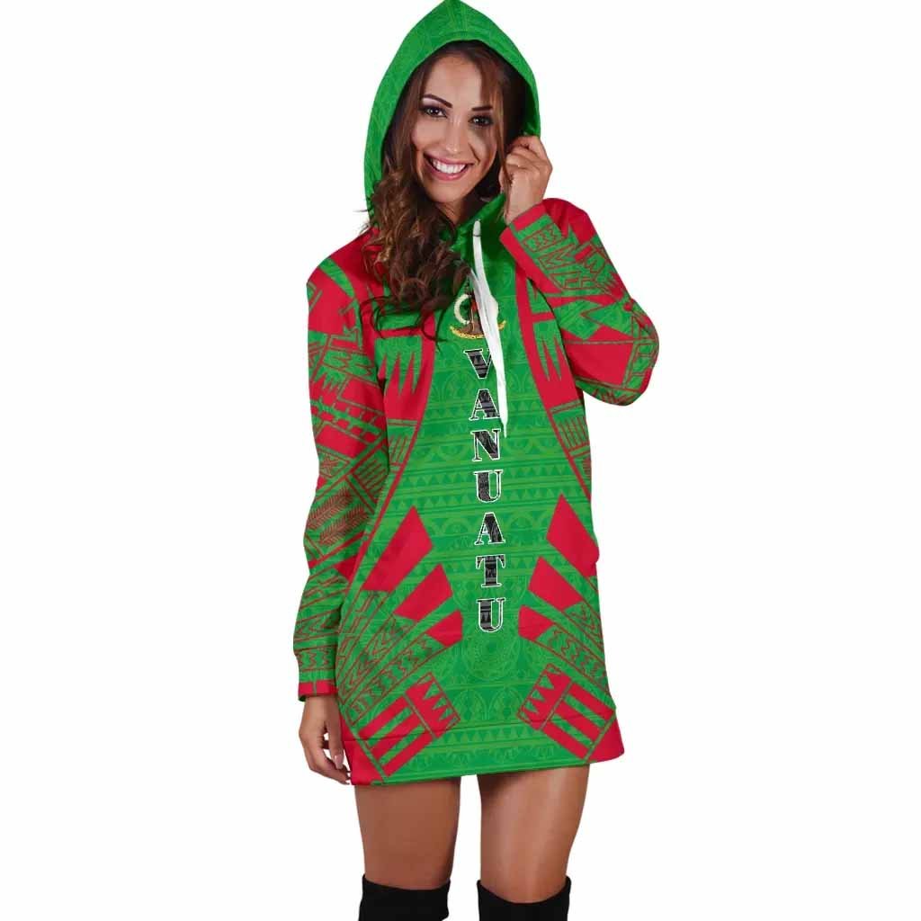 Vanuatu Hoodie Dress - Polynesian Tattoo Flag