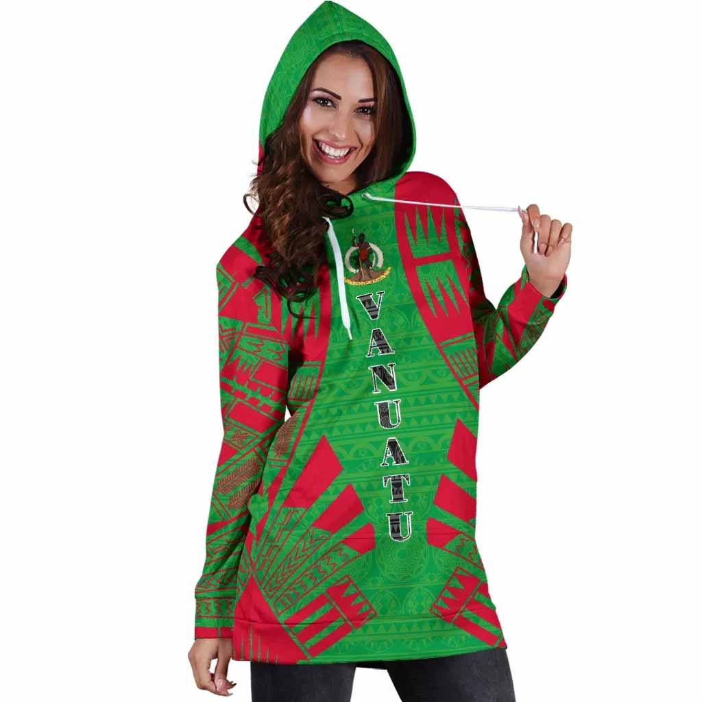 Vanuatu Hoodie Dress - Polynesian Tattoo Flag
