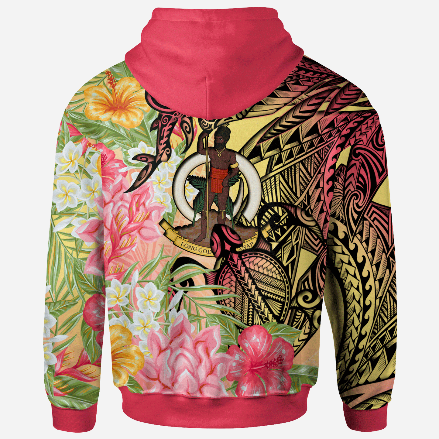 Vanuatu Hoodie - Flowers Tropical With Sea Animals