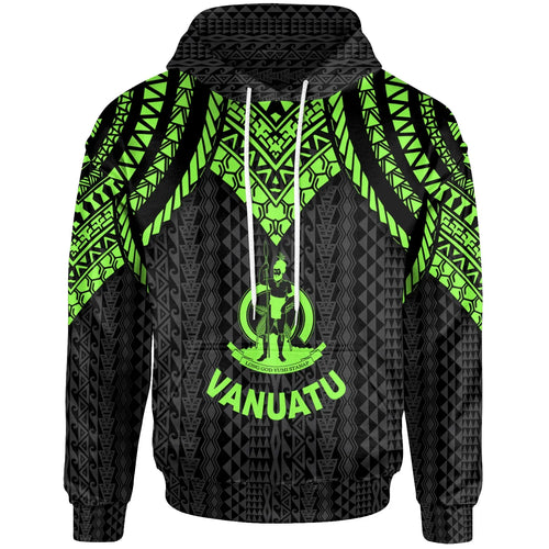 Vanuatu Hoodie - Polynesian Armor Style Green