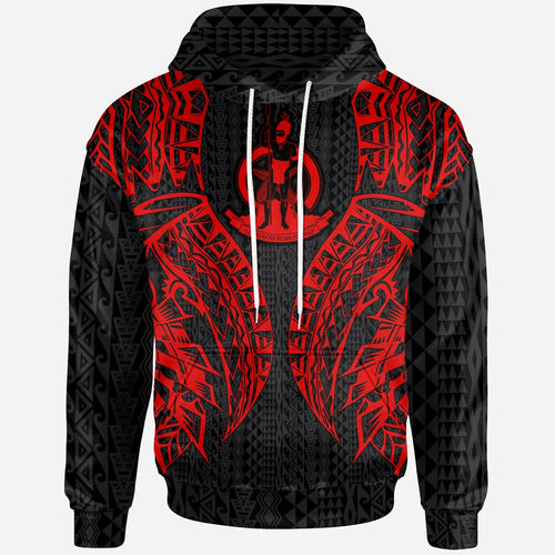 Vanuatu Hoodie - Polynesian Lion Head Red Style