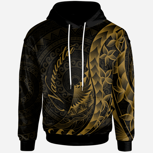 Vanuatu Hoodie - Polynesian Pattern Style Gold Color
