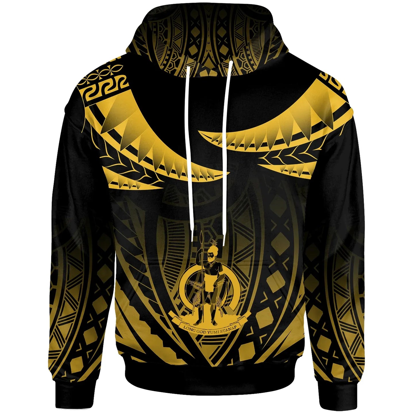 Vanuatu Hoodie - Polynesian Tribal Tattoo (Yellow)