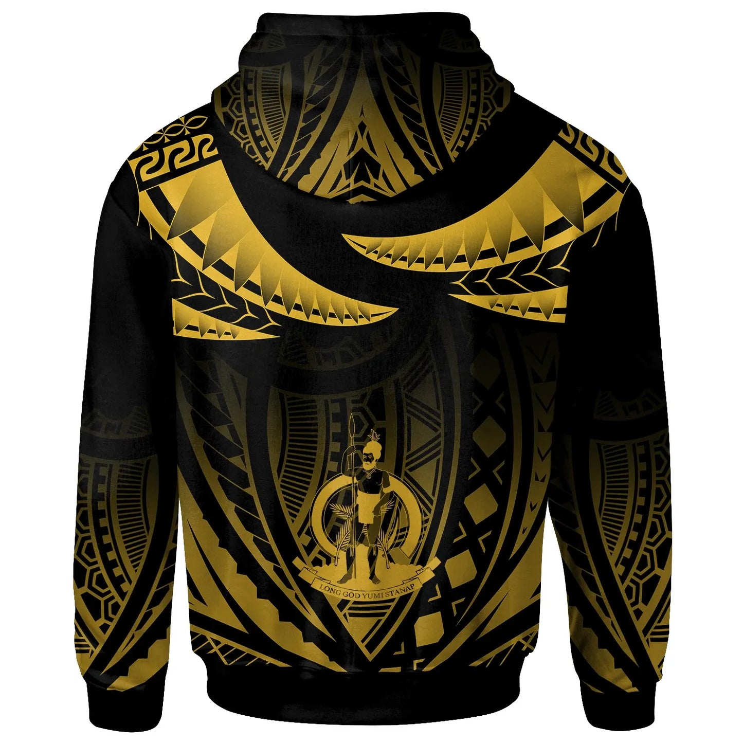 Vanuatu Hoodie - Polynesian Tribal Tattoo (Yellow)
