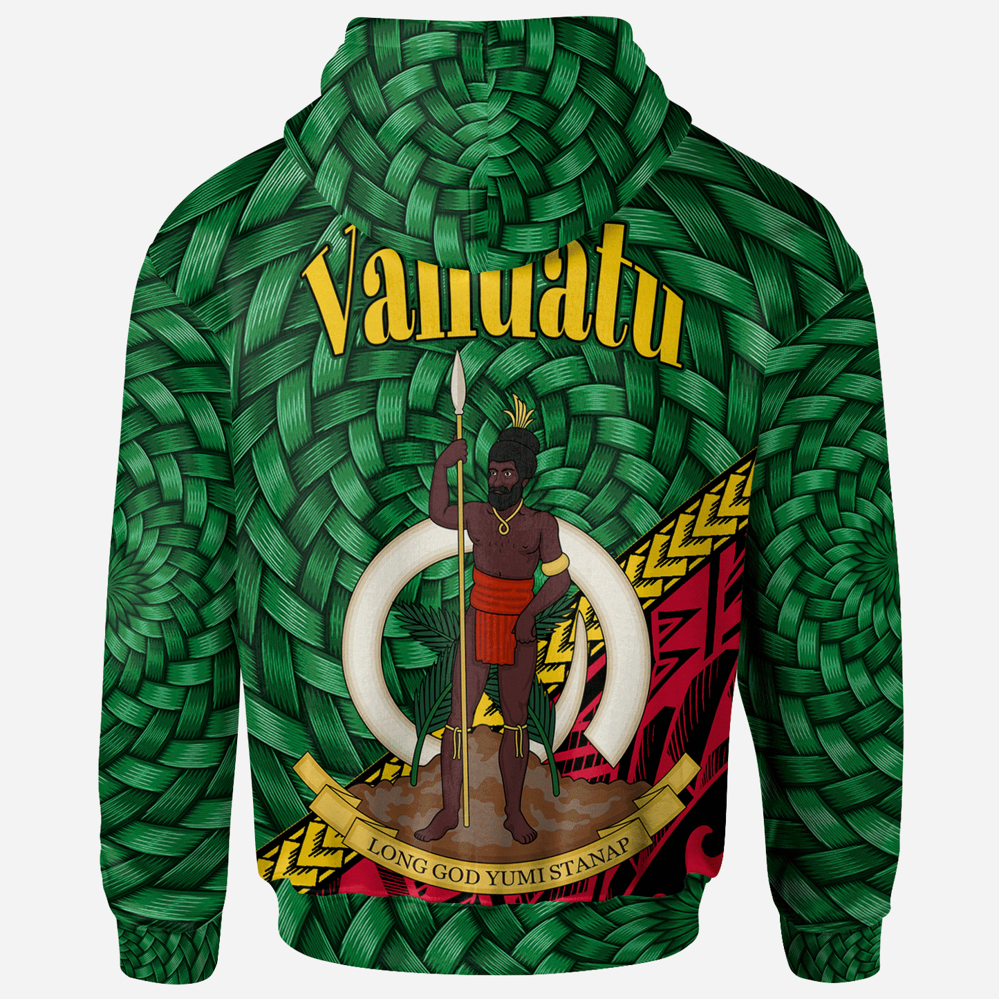 Vanuatu Hoodie - Sola Polynesian Patterns With Bamboo
