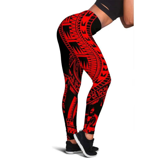 Vanuatu Legging Polynesian Pattern Red