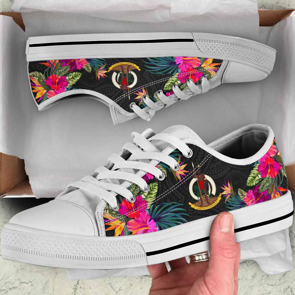 Vanuatu Low Top Shoes - Hibiscus Polynesian Pattern