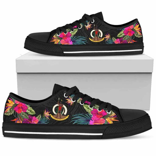 Vanuatu Low Top Shoes - Hibiscus Polynesian Pattern