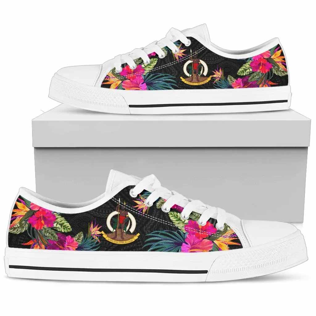 Vanuatu Low Top Shoes - Hibiscus Polynesian Pattern