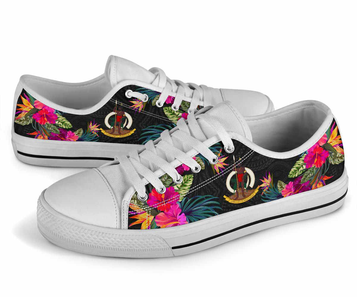 Vanuatu Low Top Shoes - Hibiscus Polynesian Pattern