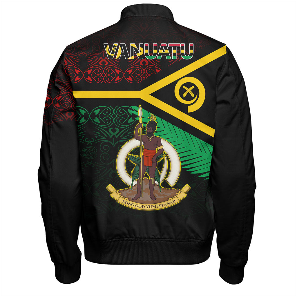 Vanuatu Bomber Jacket Melanesia Tribal Pattern