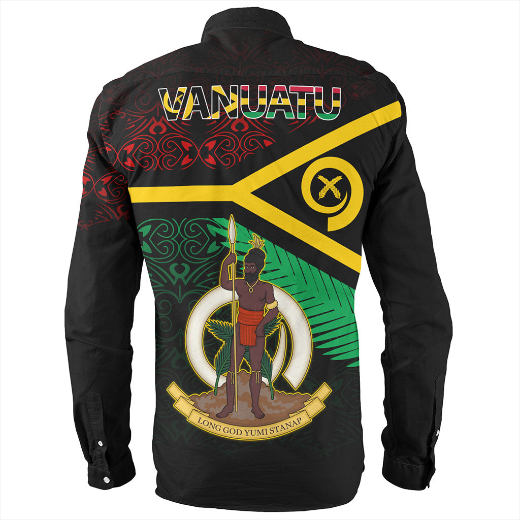 Vanuatu Long Sleeve Shirt Melanesia Tribal Pattern