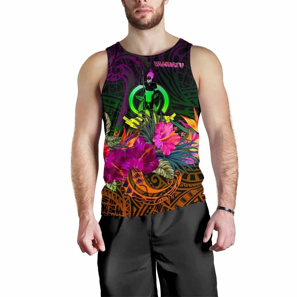 Vanuatu Men Tank Top - Summer Hibiscus