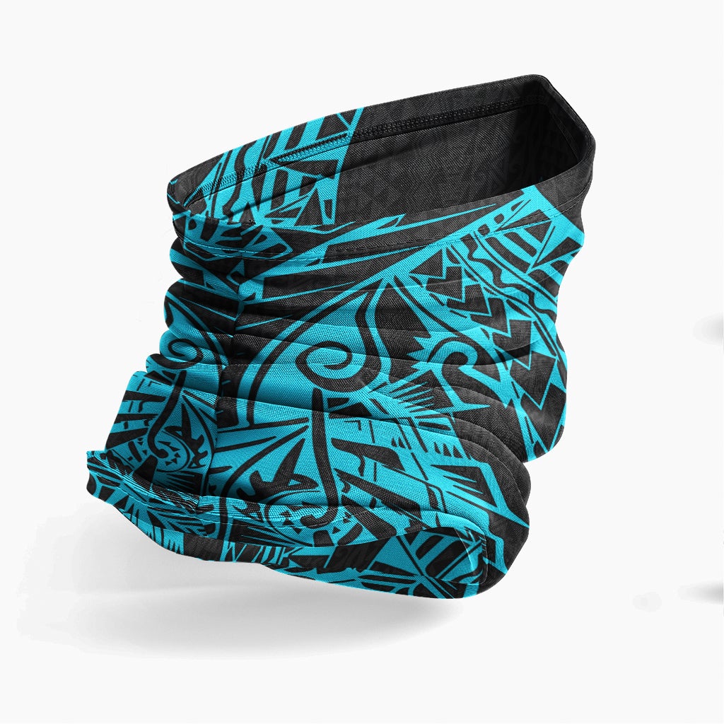 Vanuatu Neck Gaiter - Polynesian Pattern Turquoise