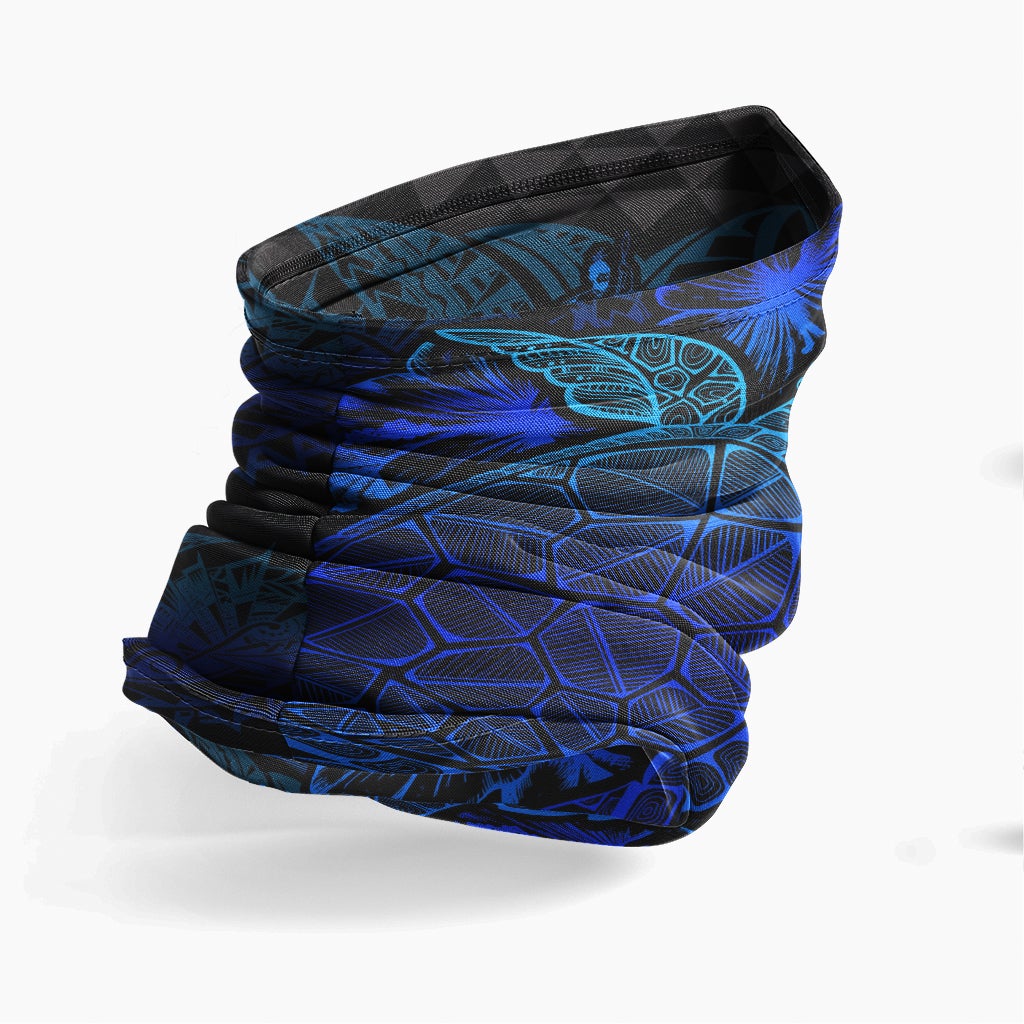 Vanuatu Neck Gaiter - Turtle Hibiscus Blue