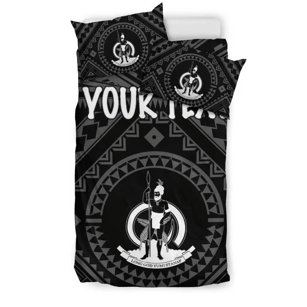 Vanuatu Personalised Bedding Set - Vanuatu Seal With Polynesian Tattoo Style