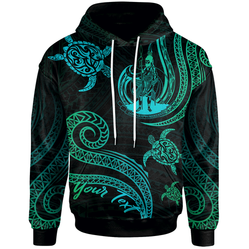 Vanuatu Personalised Custom Hoodie - Polynesian Turtle With Pattern