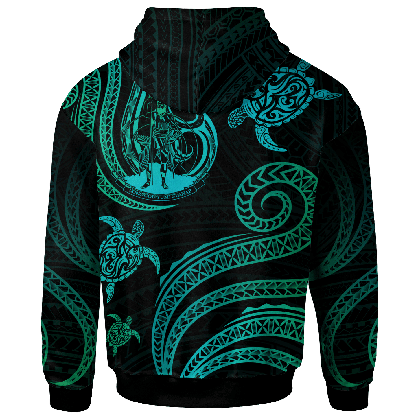 Vanuatu Personalised Custom Hoodie - Polynesian Turtle With Pattern