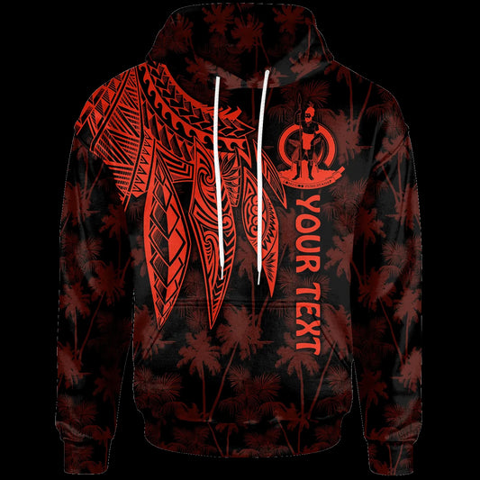 Vanuatu Personalised Hoodie - Polynesian Wings (Red)