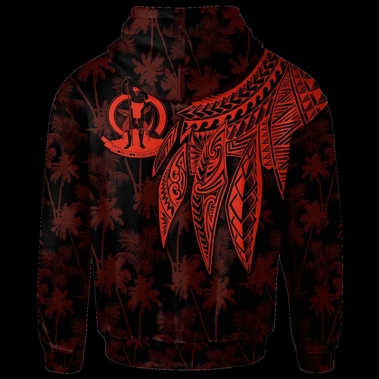 Vanuatu Personalised Hoodie - Polynesian Wings (Red)