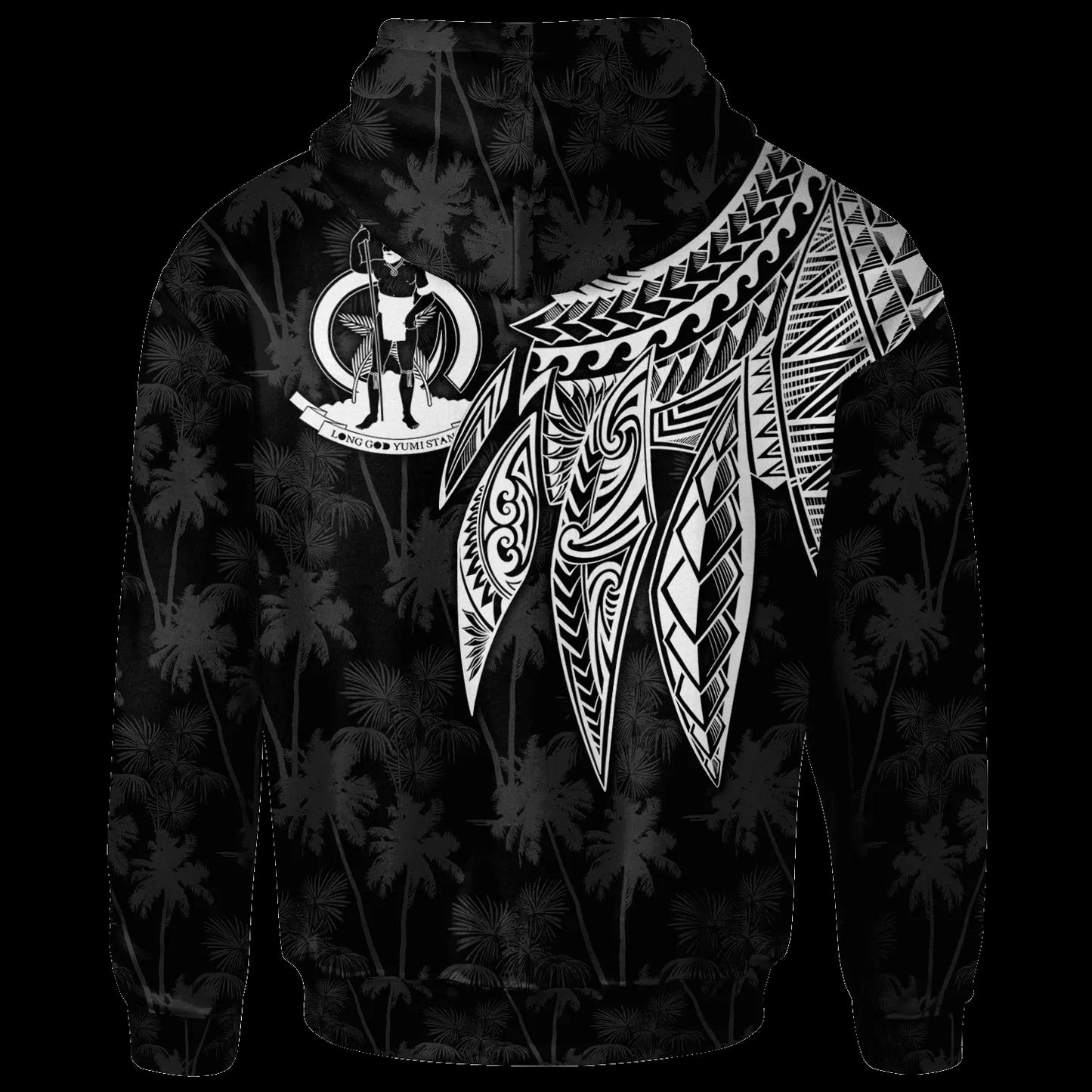 Vanuatu Personalised Hoodie - Polynesian Wings (White)