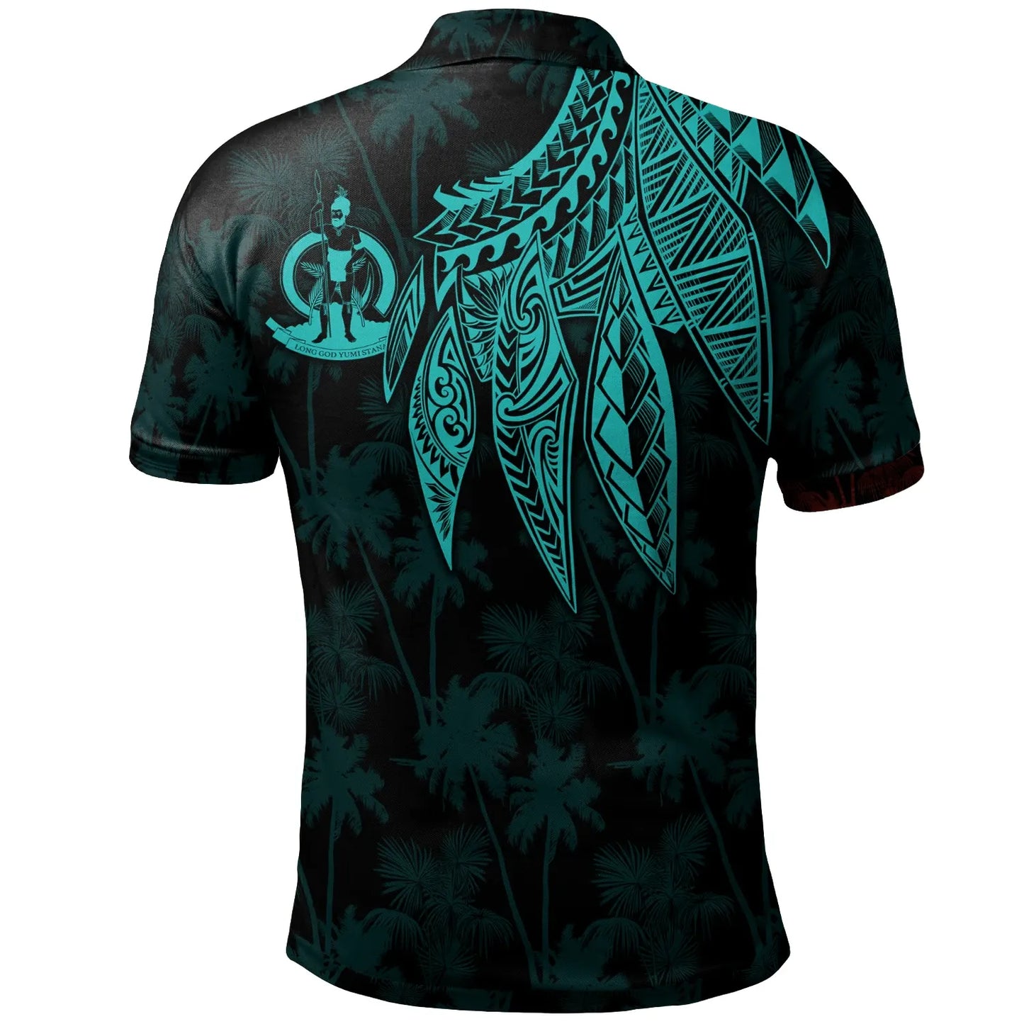 Vanuatu Personalised Polo - Polynesian Wings (Turquoise)