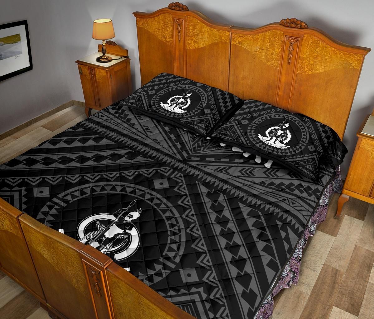 Vanuatu Personalised Quilt Bed Set - Vanuatu Seal With Polynesian Tattoo Style