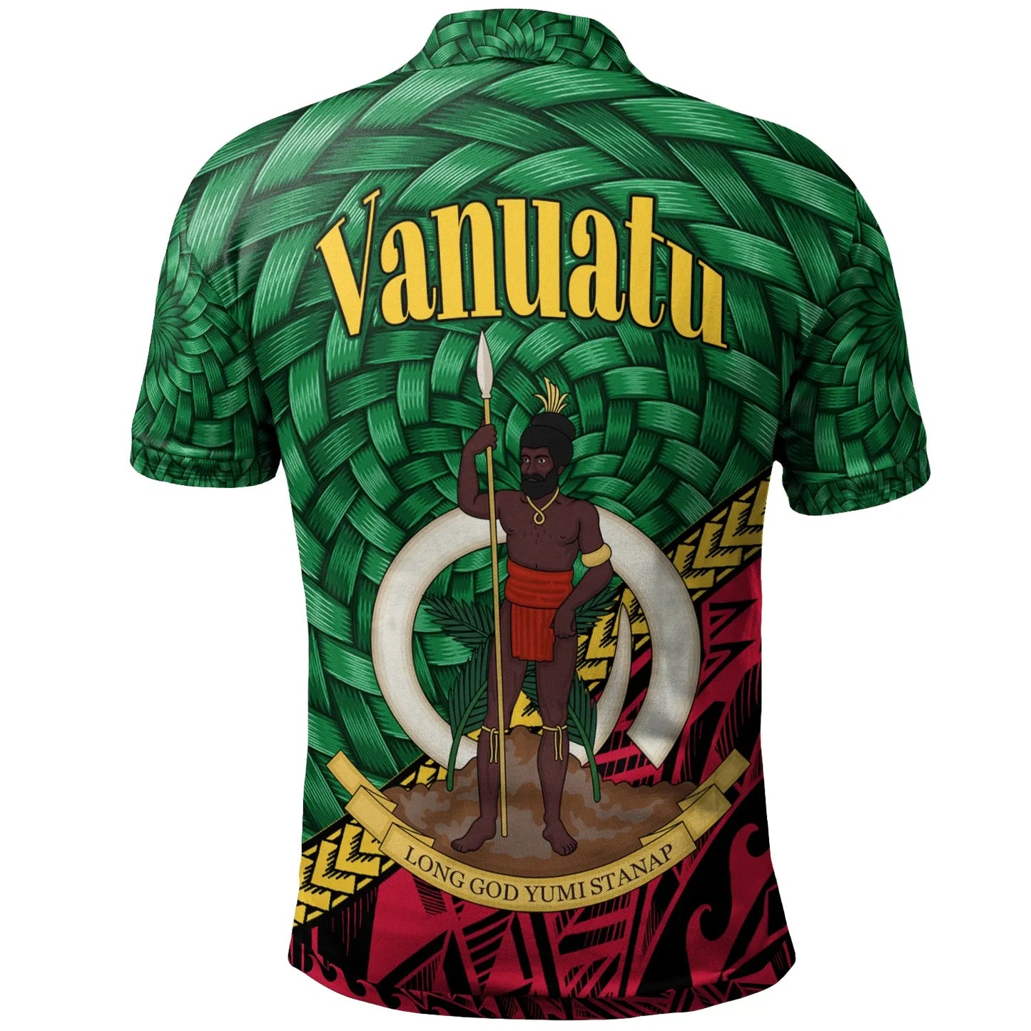 Vanuatu Polo Shirt - Polynesian Patterns With Bamboo