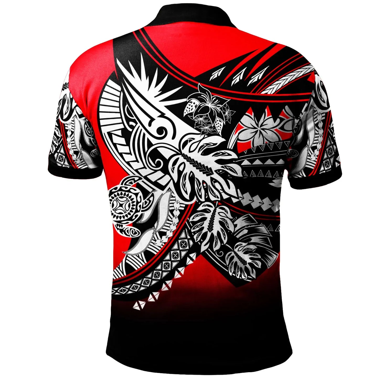 Vanuatu Polo Shirt - Tribal Jungle Red Pattern