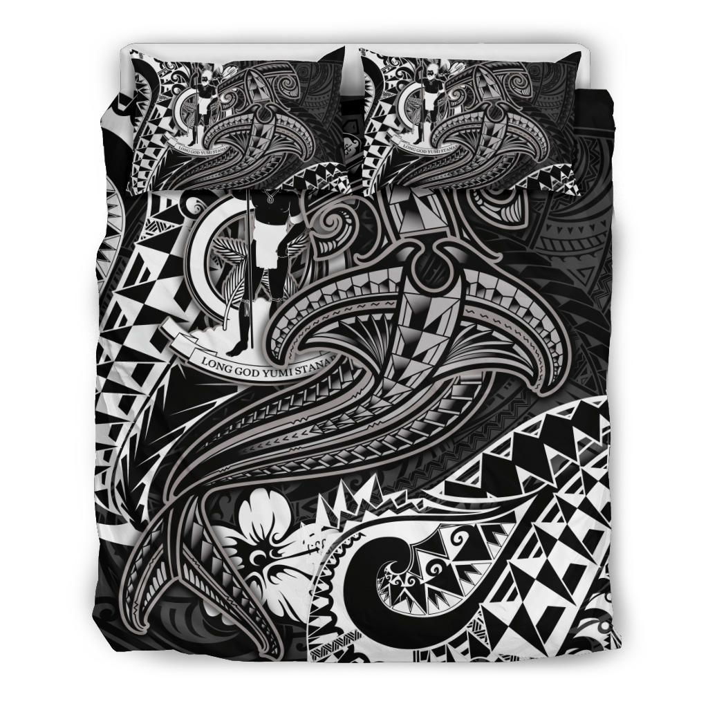 Vanuatu Polynesian Bedding Set -White Shark Polynesian Tattoo