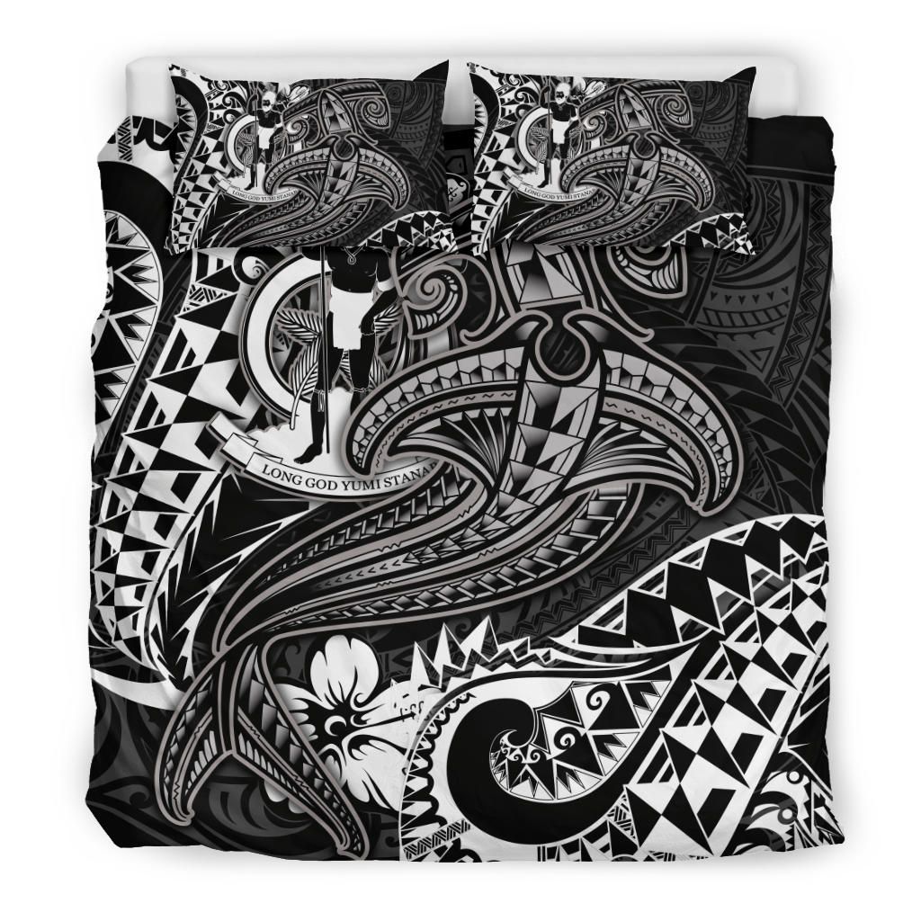Vanuatu Polynesian Bedding Set -White Shark Polynesian Tattoo