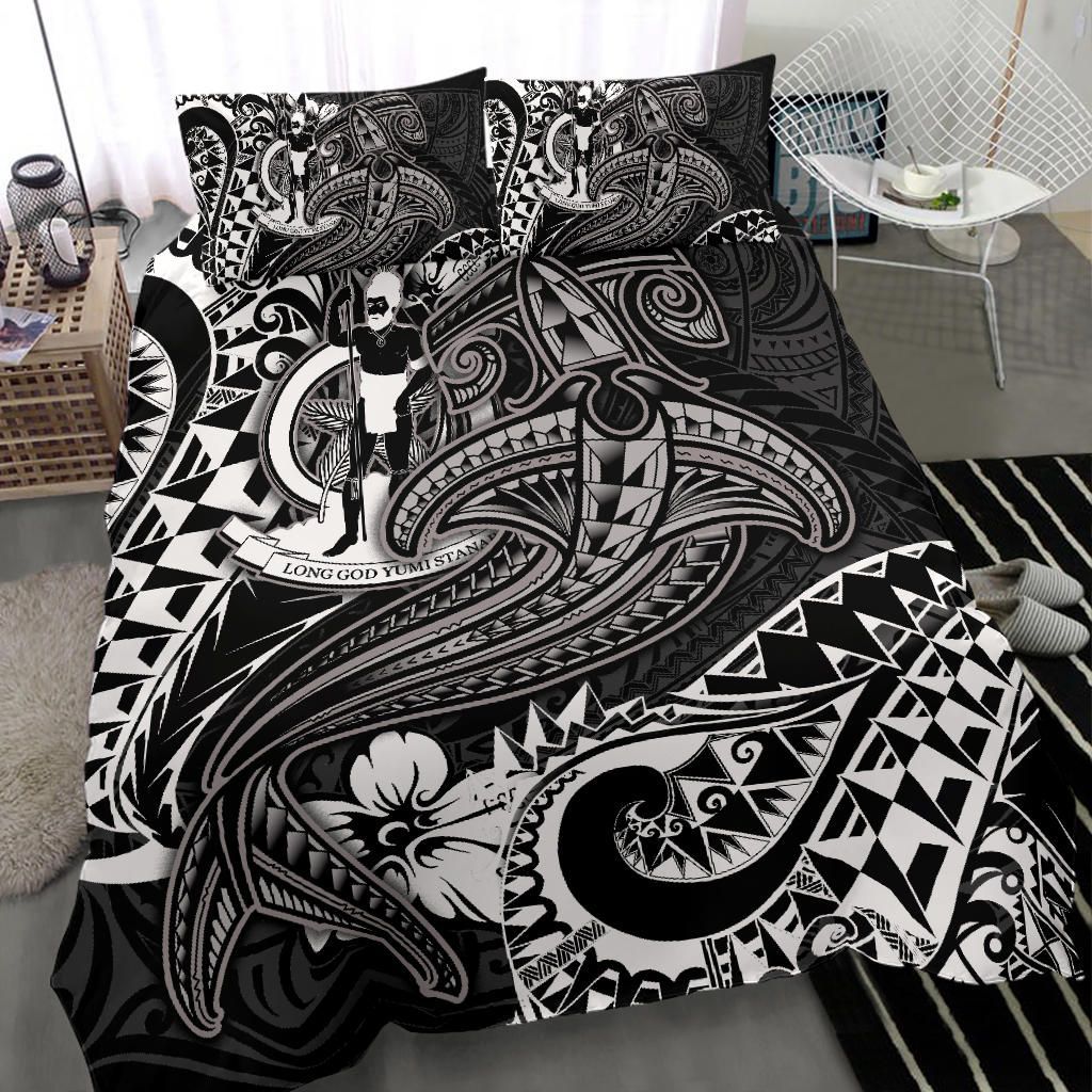Vanuatu Polynesian Bedding Set -White Shark Polynesian Tattoo