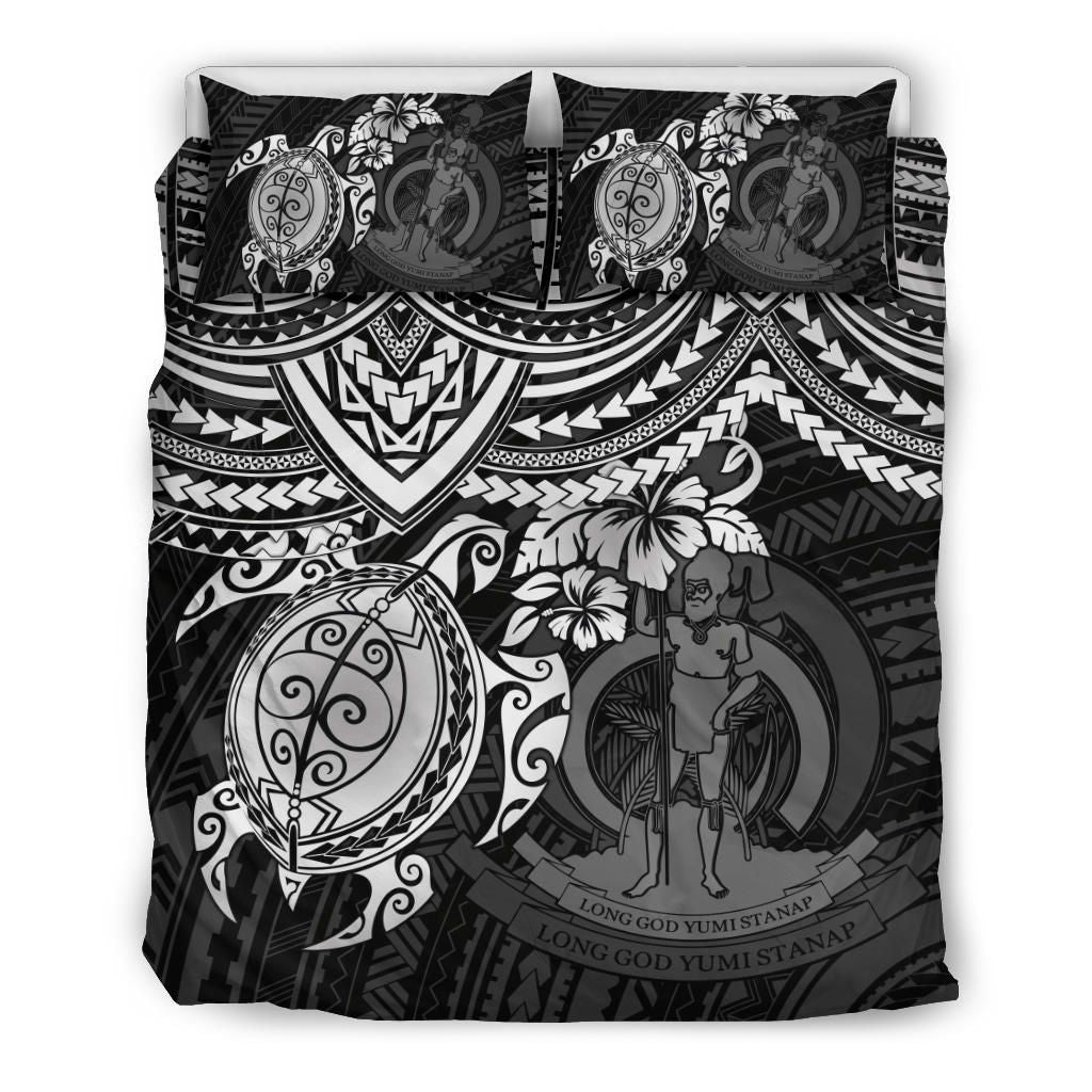 Vanuatu Polynesian Duvet Cover Set - White Turtle