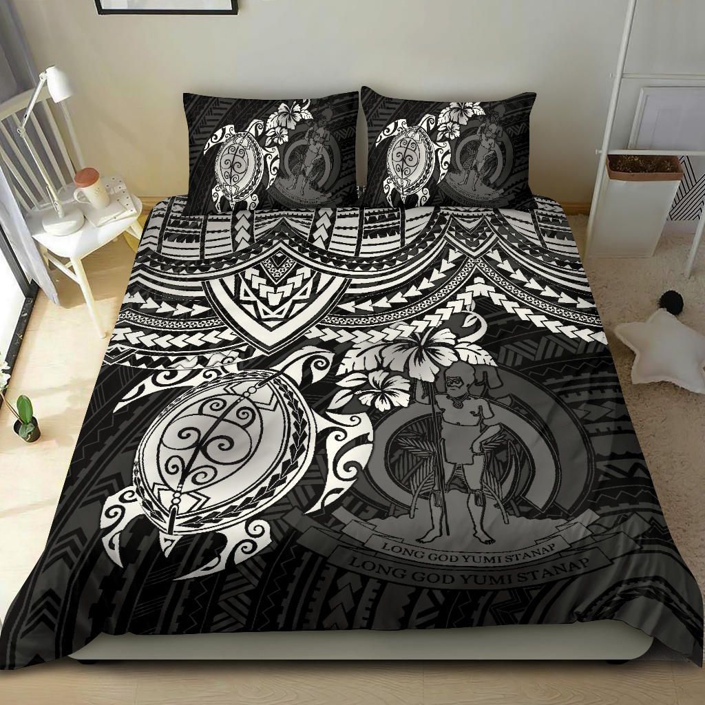 Vanuatu Polynesian Duvet Cover Set - White Turtle
