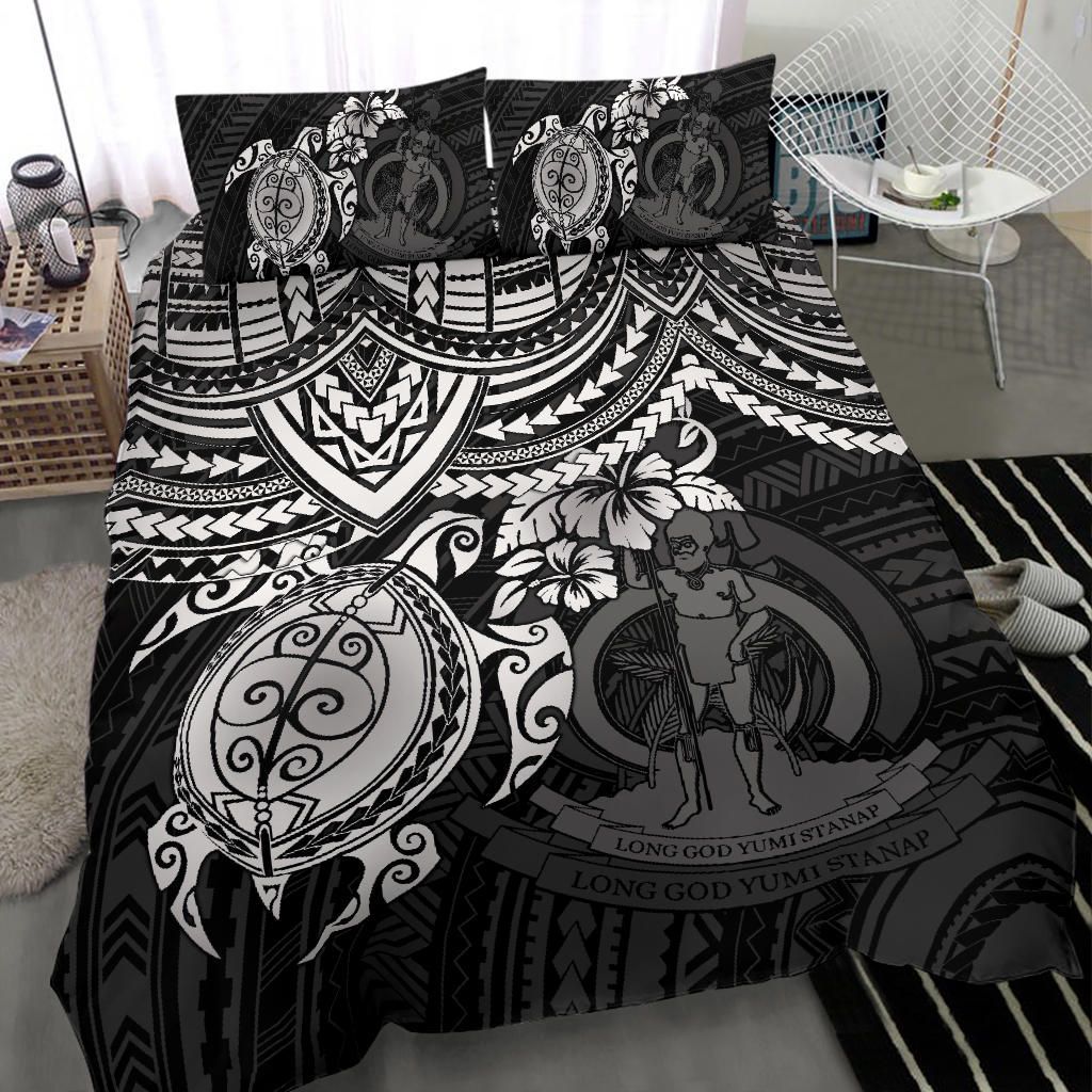 Vanuatu Polynesian Duvet Cover Set - White Turtle