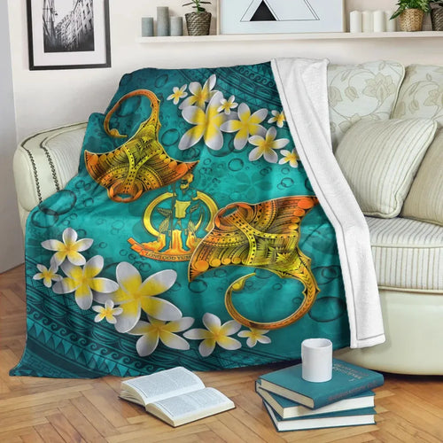 Vanuatu Polynesian Blanket - Manta Ray Ocean
