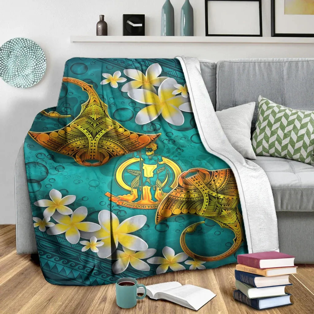 Vanuatu Polynesian Blanket - Manta Ray Ocean
