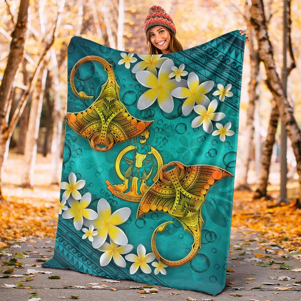 Vanuatu Polynesian Blanket - Manta Ray Ocean
