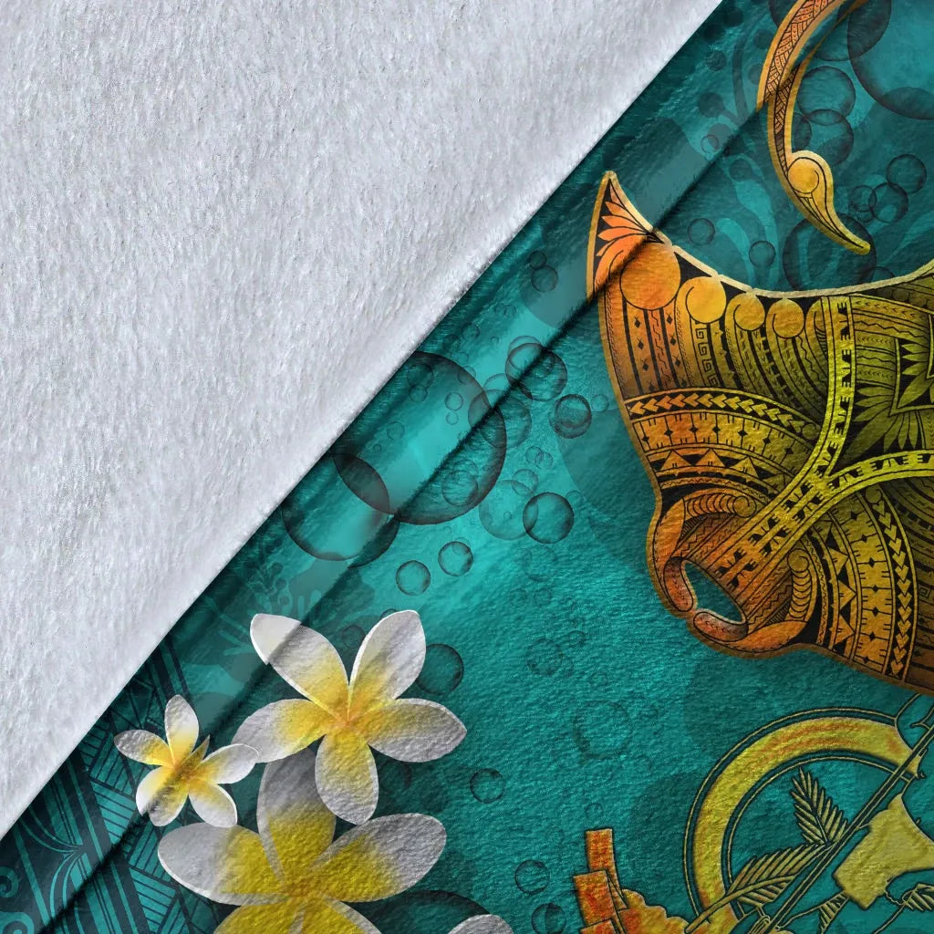 Vanuatu Polynesian Blanket - Manta Ray Ocean