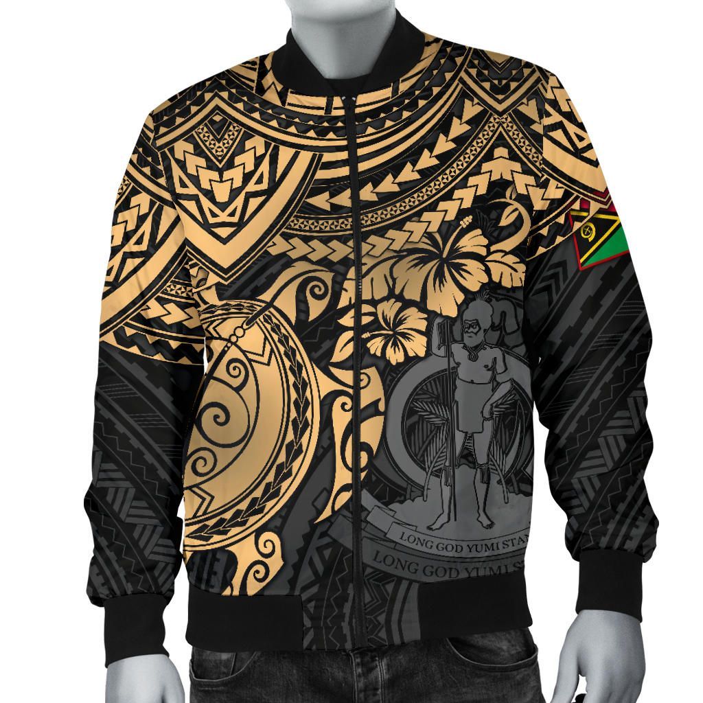 Vanuatu Polynesian Bomber Jacket - Gold Turtle