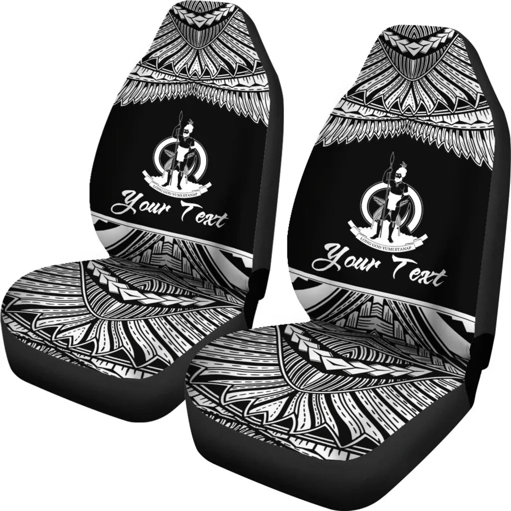 Vanuatu Polynesian Car Seat Covers - Pride White Version