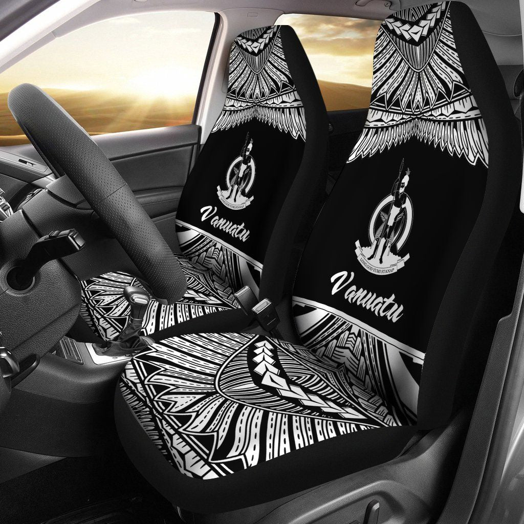 Vanuatu Polynesian Car Seat Covers - Pride White Version