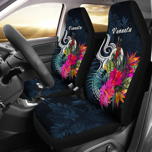 Vanuatu Polynesian Car Seat Covers - Tropical Flower