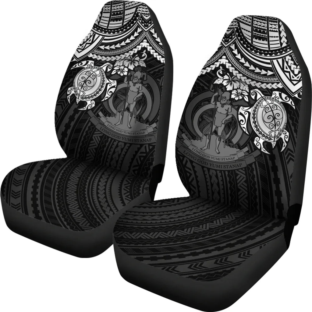 Vanuatu Car Seat Covers - Vanuatu Coat Of Arms White Turtle18