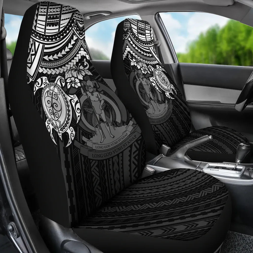 Vanuatu Car Seat Covers - Vanuatu Coat Of Arms White Turtle18