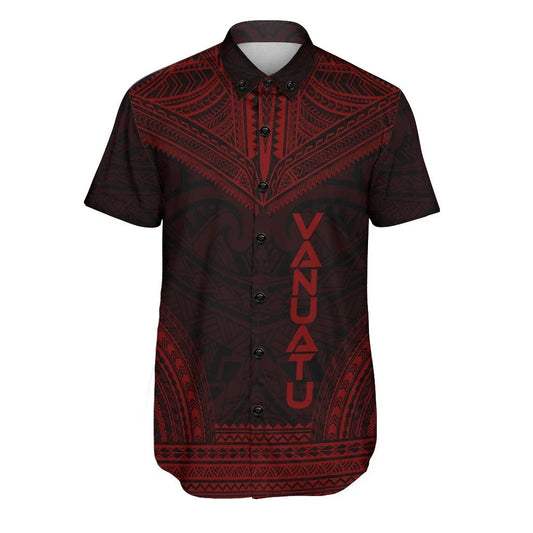 Vanuatu Polynesian Chief Short Sleeve Shirt - Red Version