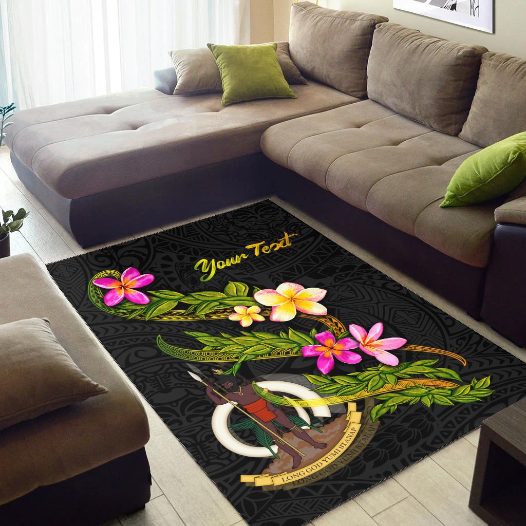 Vanuatu Polynesian Custom Personalised Area Rug - Plumeria Tribal
