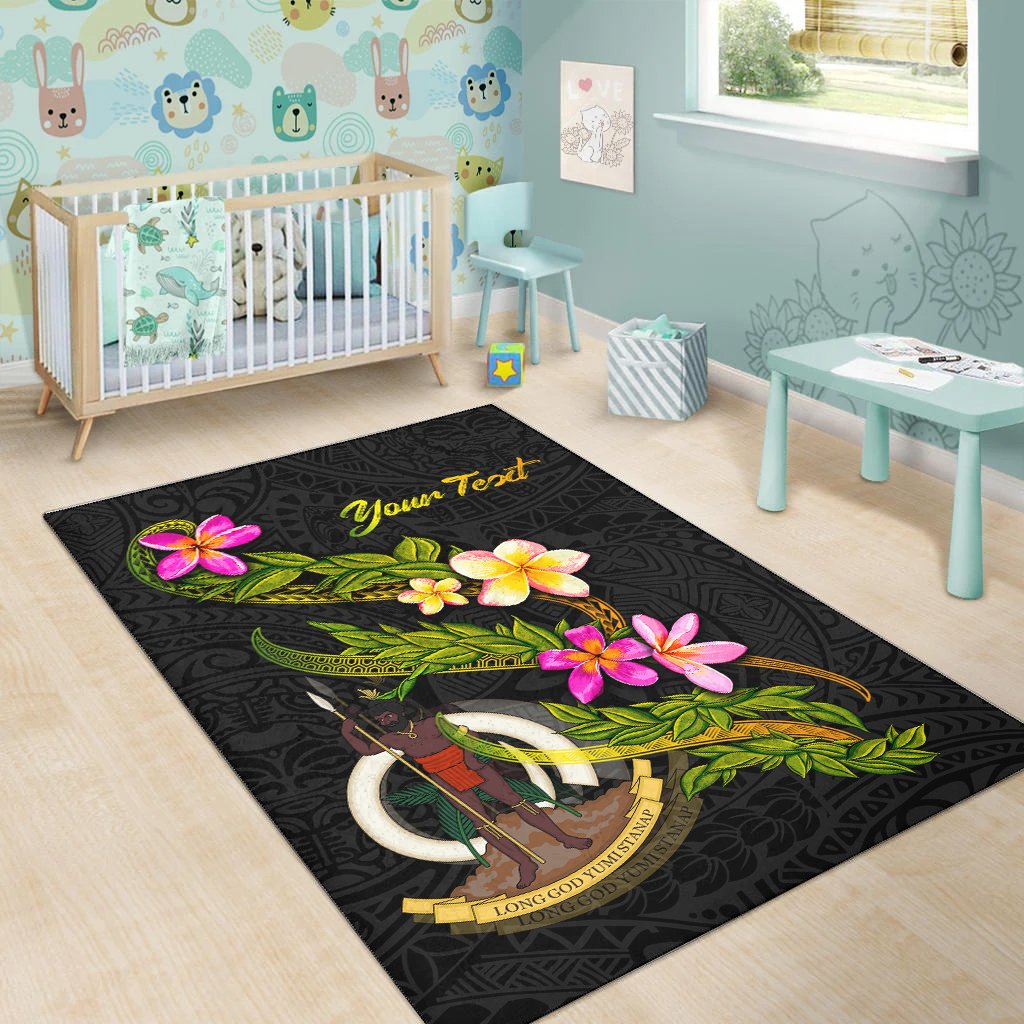 Vanuatu Polynesian Custom Personalised Area Rug - Plumeria Tribal