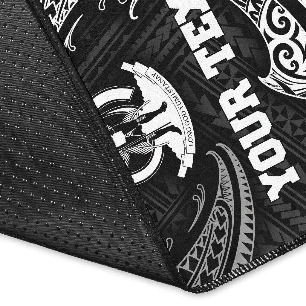 vanuatu Polynesian Custom Personalised Area Rug - White Tribal Wave