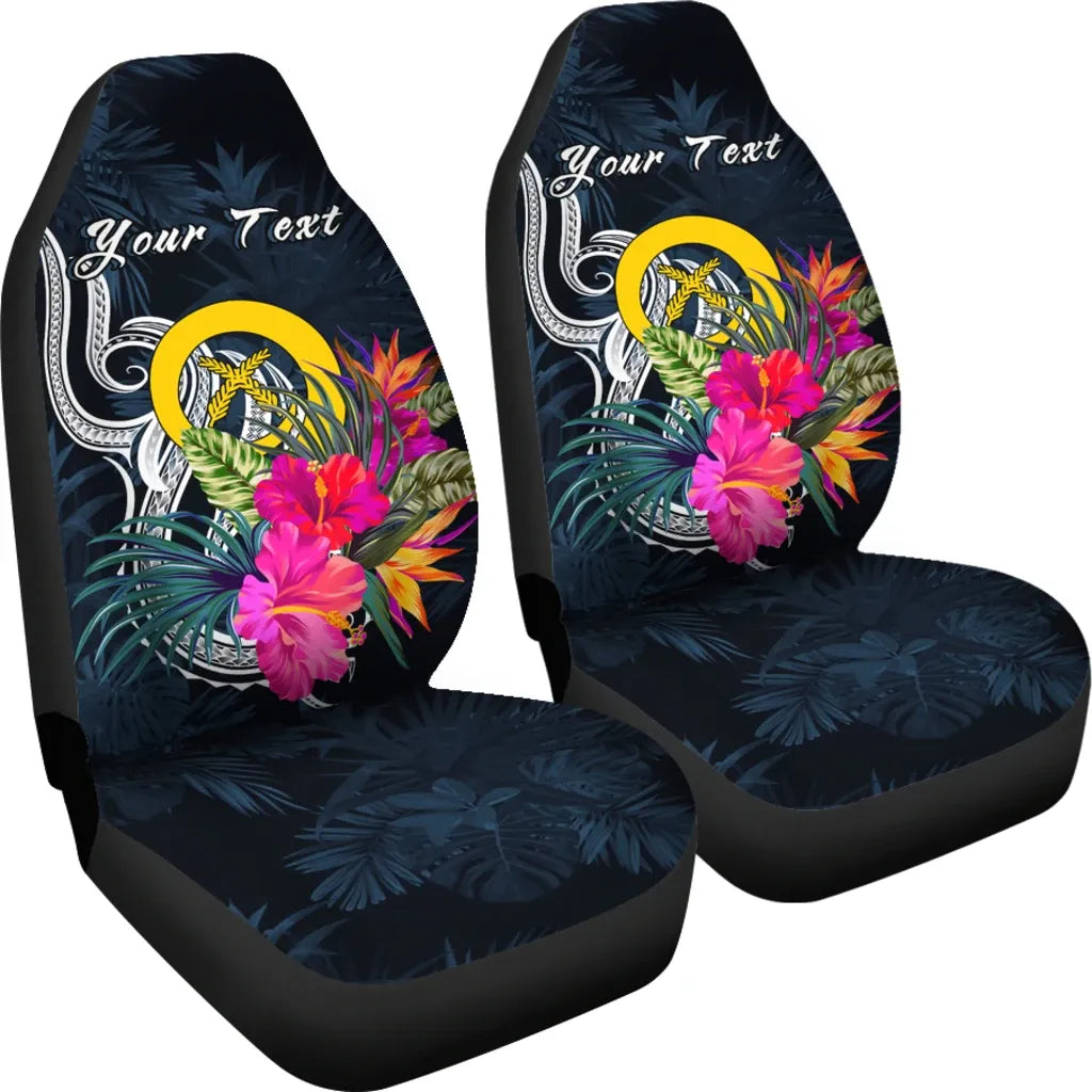 Vanuatu Polynesian Custom Personalised Car Seat Covers - Tropical Flower